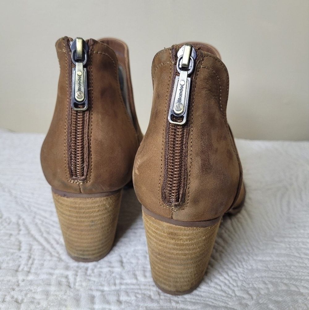Blondo Brown Leather Booties Size 10 - Picture 6 of 8